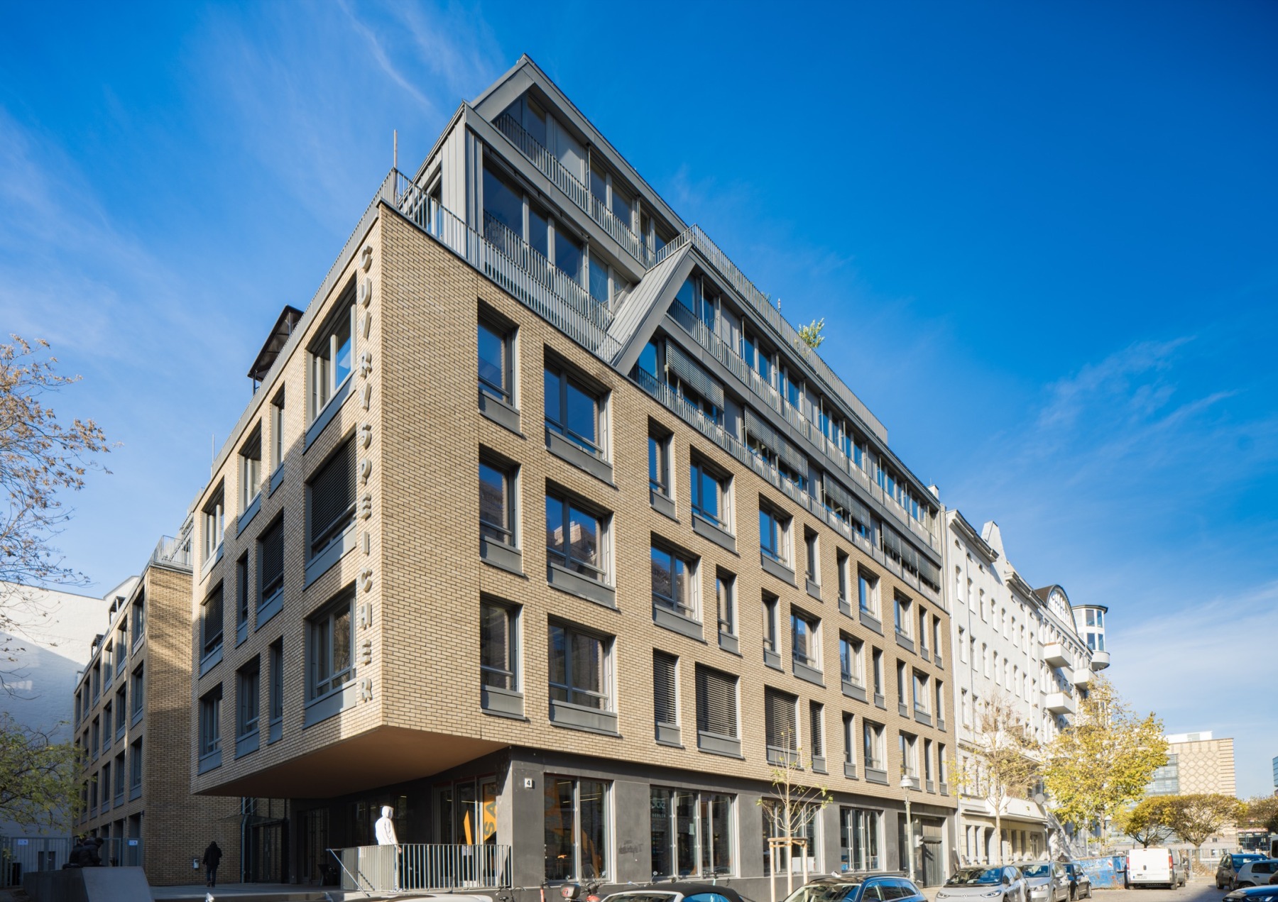 Building in Cuvry Street with a façade of yellow clinker bricks